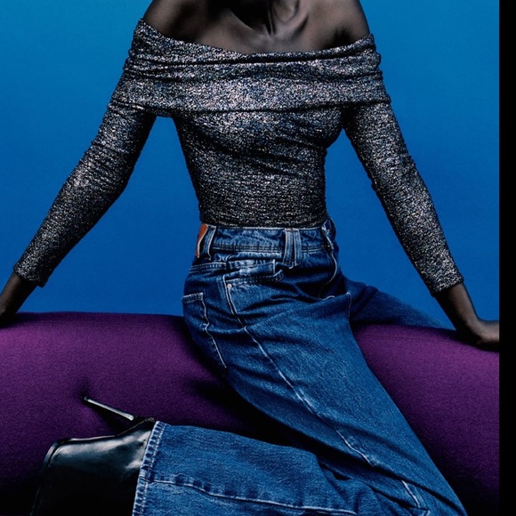 Zara Sparkly Bodysuit Size Small - Picture 2 of 7